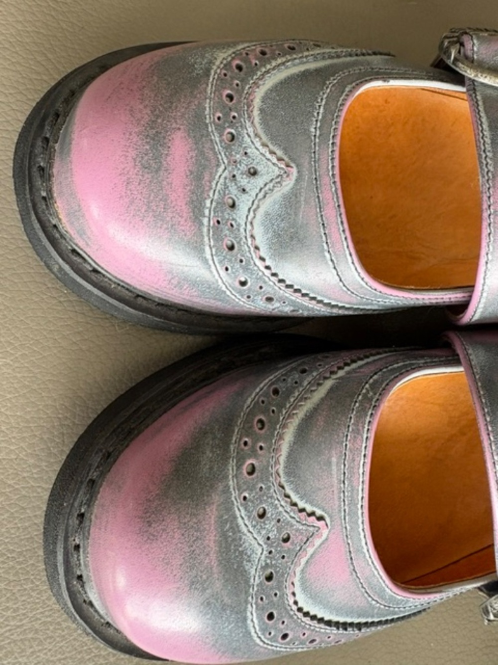 JOHN FLUEVOG Women's sz 10 leather 7th Heaven Angel Brogues Mary Janes - Picture 7 of 16